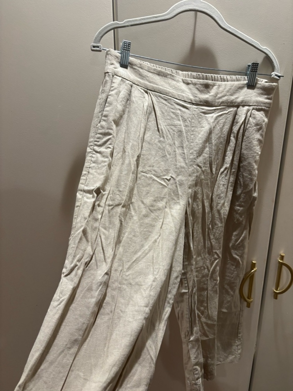 Chelsea & Theodore Linen-Blend Pants - Light Taupe